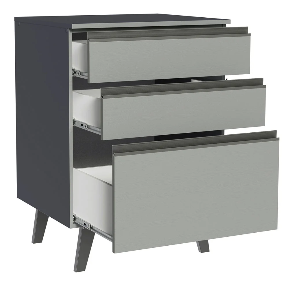 Bajo Mesada Cocina 60 cm 3 Cajones con Patas Gris Nice Madesa - Image 8