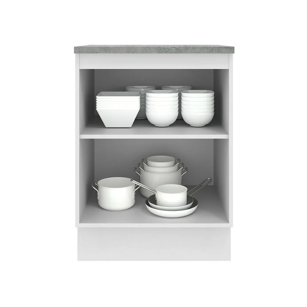 Bajo Mesada Cocina 60 x 60 cm 1 Puerta (Con Mesada) Blanco/Crema Agata Madesa - Image 5