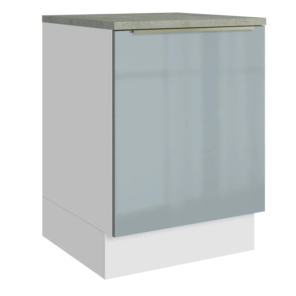 Bajo Mesada Cocina 60 x 60 cm 1 Puerta (Con Mesada) Blanco/Gris Lux Madesa