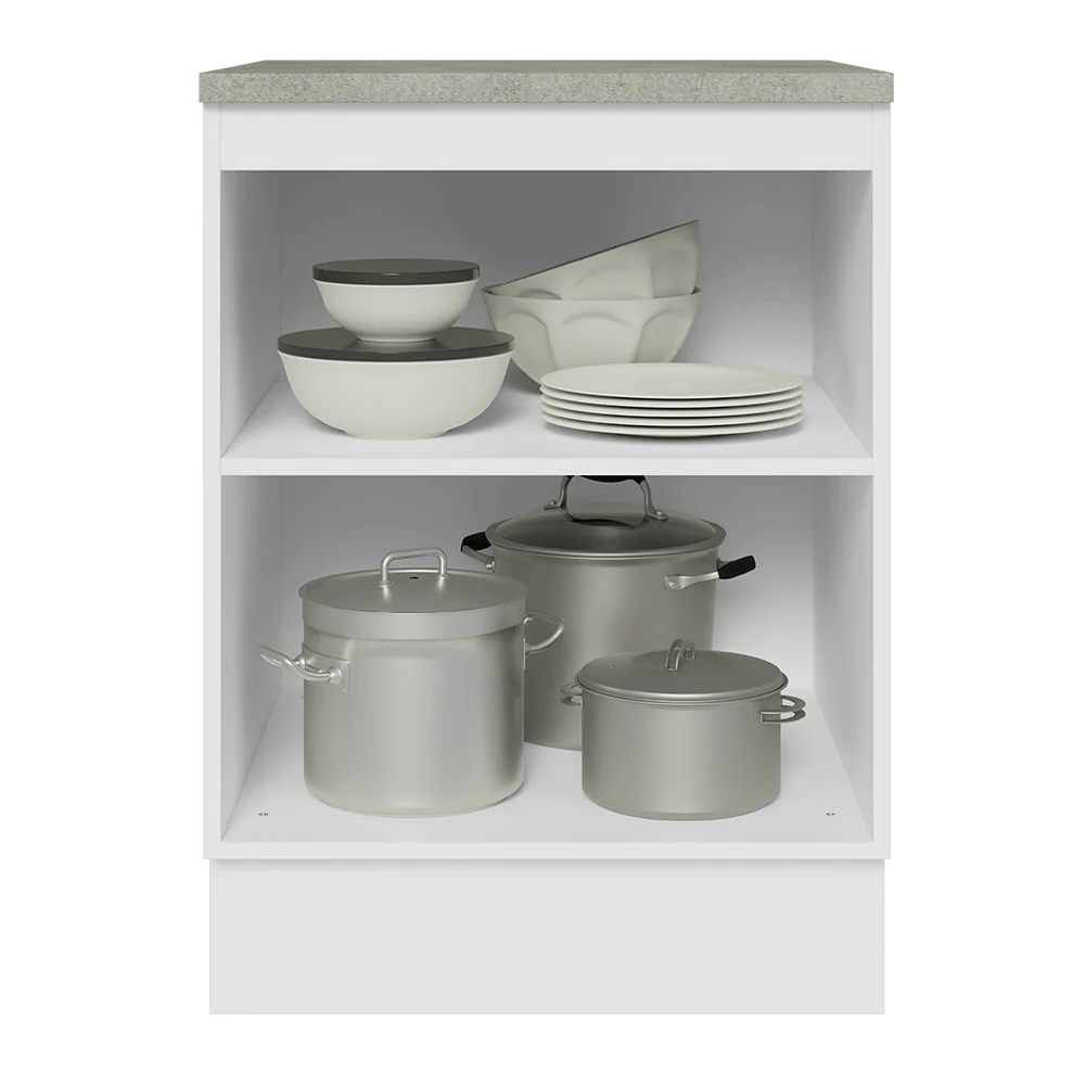 Bajo Mesada Cocina 60 x 60 cm 1 Puerta (Con Mesada) Blanco/Gris Lux Madesa - Image 7