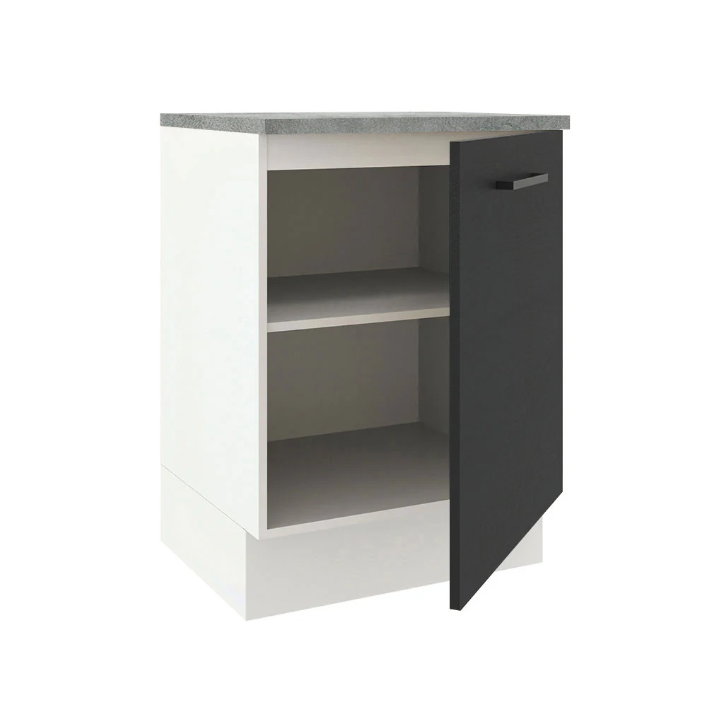 Bajo Mesada Cocina 60 x 60 cm 1 Puerta (Con Mesada) Blanco/Negro Agata Madesa - Image 6