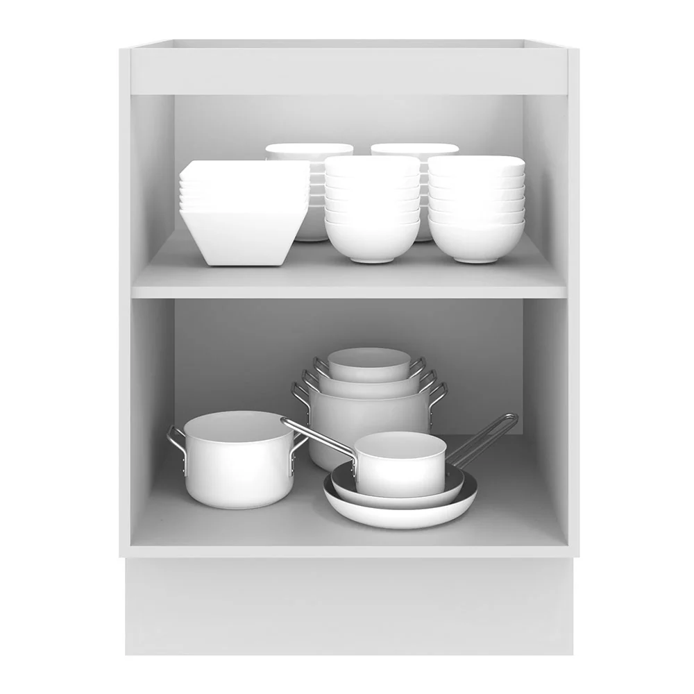 Bajo Mesada Cocina 60 x 60 cm 1 Puerta (Sin Mesada) Blanco/Crema Agata Madesa - Image 5