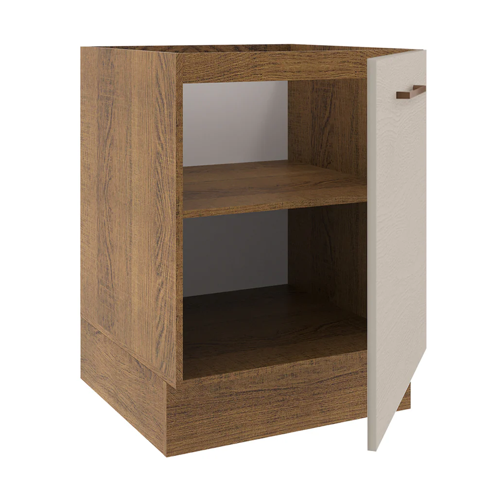 Bajo Mesada Cocina 60 x 60 cm 1 Puerta (Sin Mesada) Marrón/Crema Agata Madesa - Image 6
