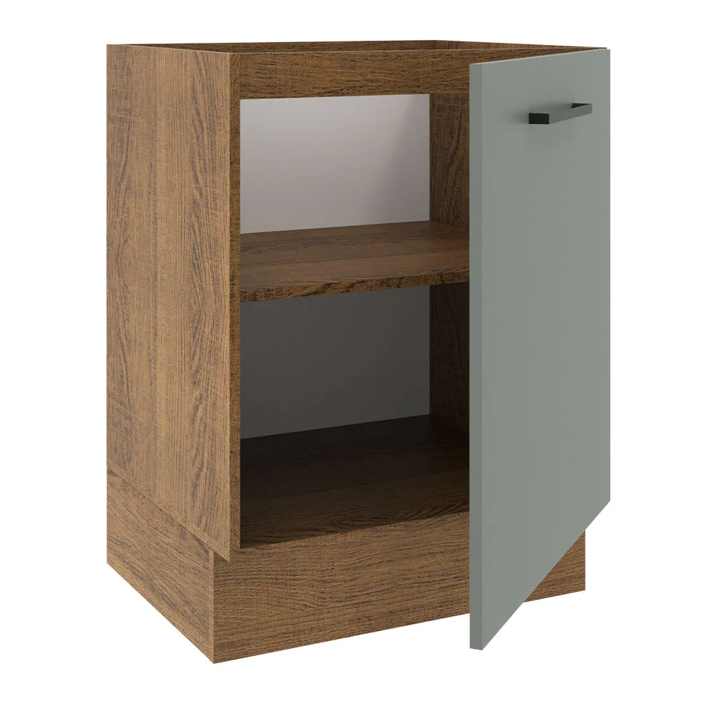 Bajo Mesada Cocina 60 x 60 cm 1 Puerta (Sin Mesada) Marrón/Gris Agata Madesa - Image 6
