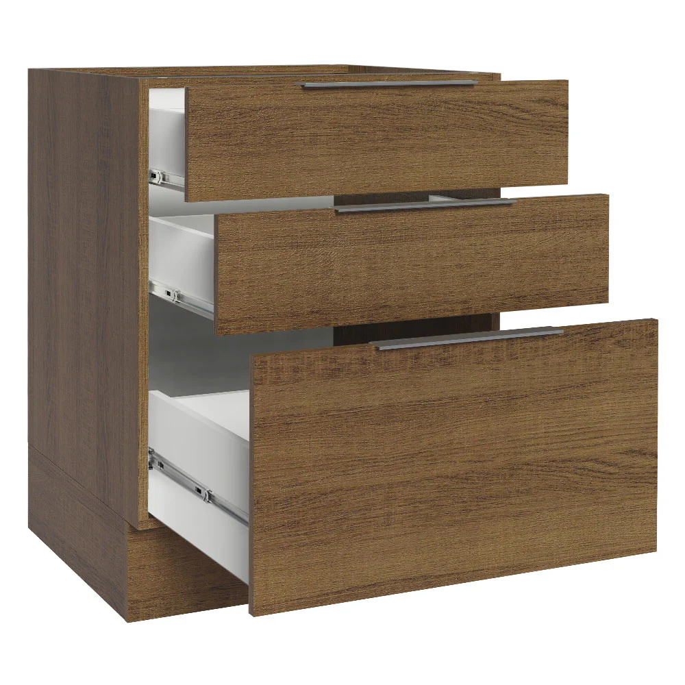 Bajo Mesada Cocina 60 x 60 cm 3 Cajones (Sin Mesada) Marrón Stella Madesa - Image 6