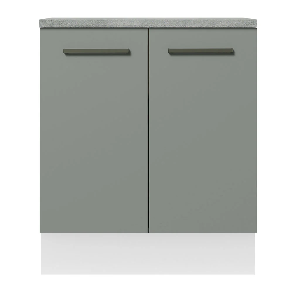 Bajo Mesada Cocina 70 x 60 cm 2 Puertas (Con Mesada) Blanco/Gris Agata Madesa - Image 6