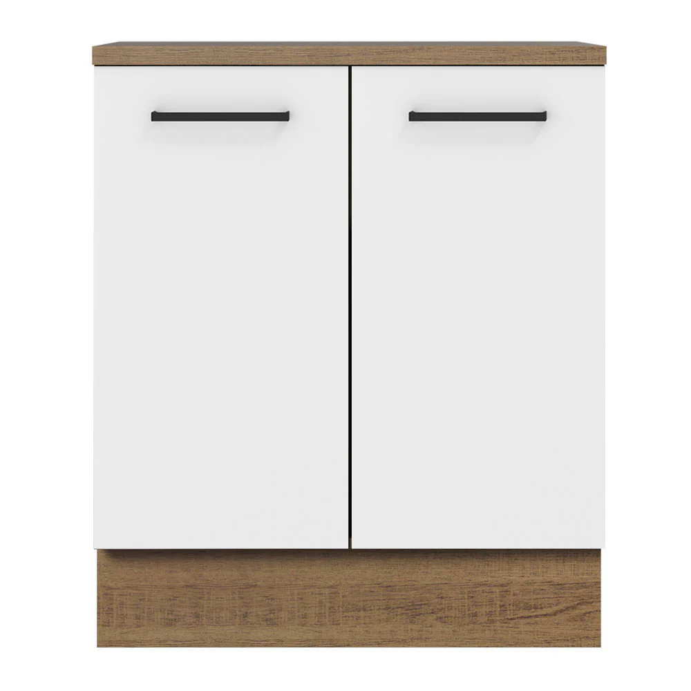 Bajo Mesada Cocina 70 x 60 cm 2 Puertas (Con Mesada) Marrón/Blanco Agata Madesa - Image 6