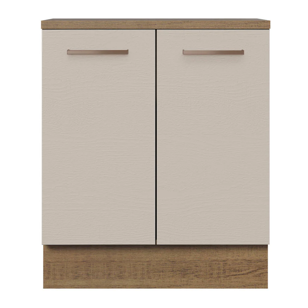 Bajo Mesada Cocina 70 x 60 cm 2 Puertas (Con Mesada) Marrón/Crema Agata Madesa - Image 6
