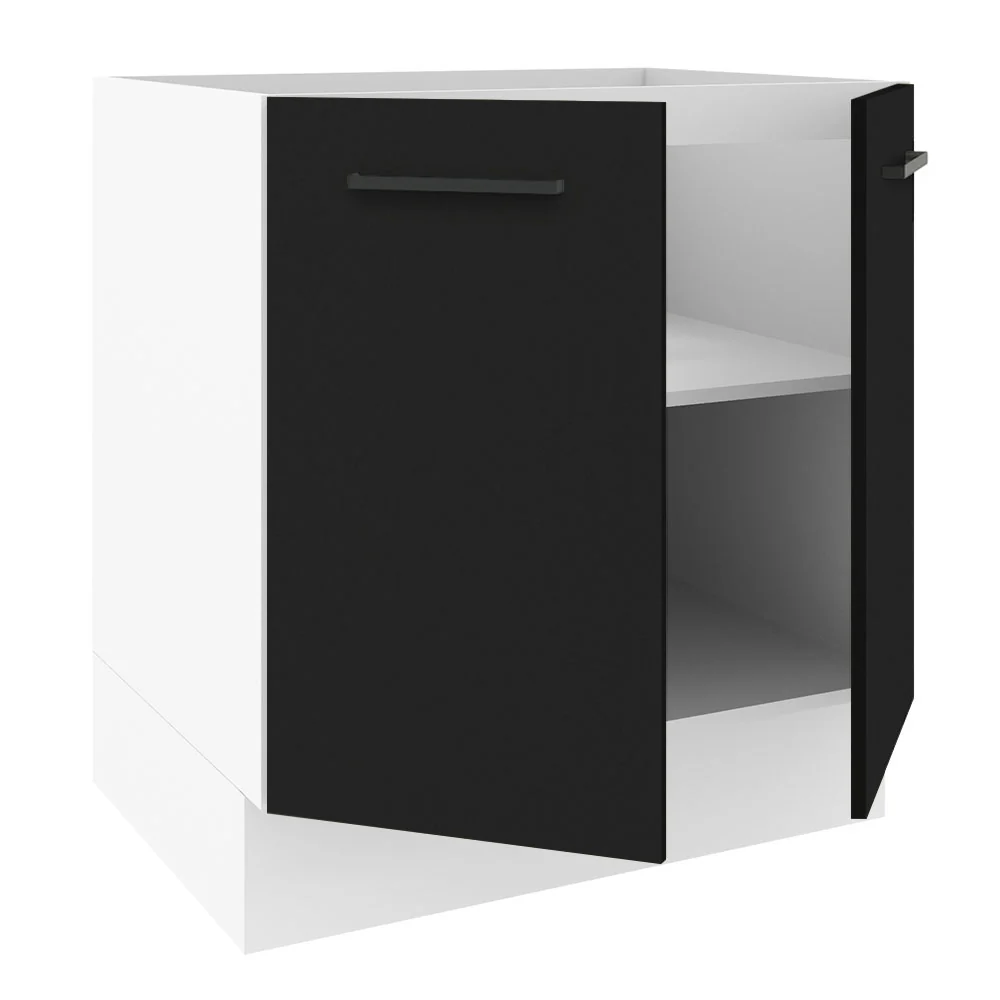 Bajo Mesada Cocina 70 x 60 cm 2 Puertas (Sin Mesada) Blanco/Negro Agata Madesa - Image 6