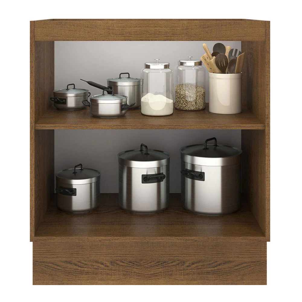 Bajo Mesada Cocina 70 x 60 cm 2 Puertas (Sin Mesada) Marrón/Blanco Agata Madesa - Image 5