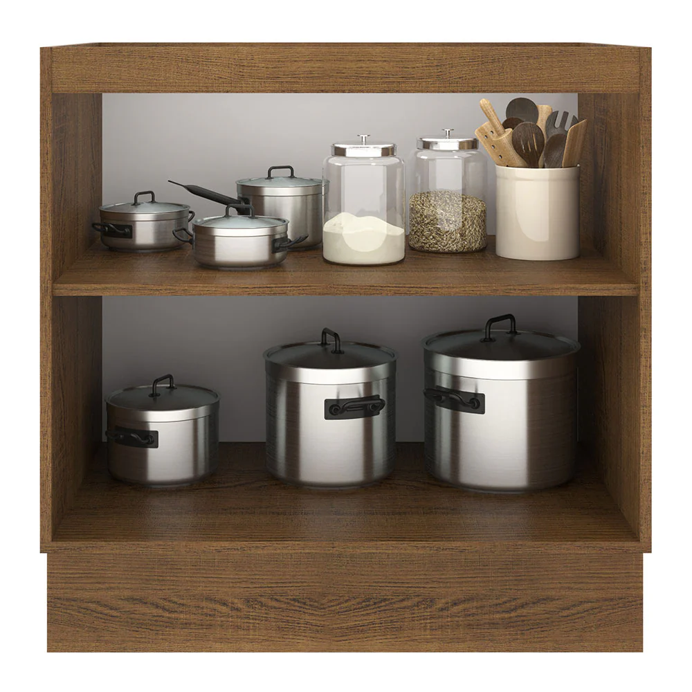 Bajo Mesada Cocina 80 x 60 cm 2 Puertas (Sin Mesada) Marrón/Negro Agata Madesa - Image 5
