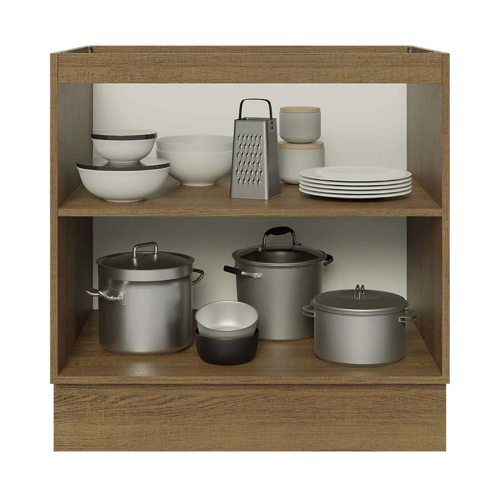 Bajo Mesada Cocina 80 x 60 cm 2 Puertas (Sin Mesada) Marrón Stella Madesa - Image 6