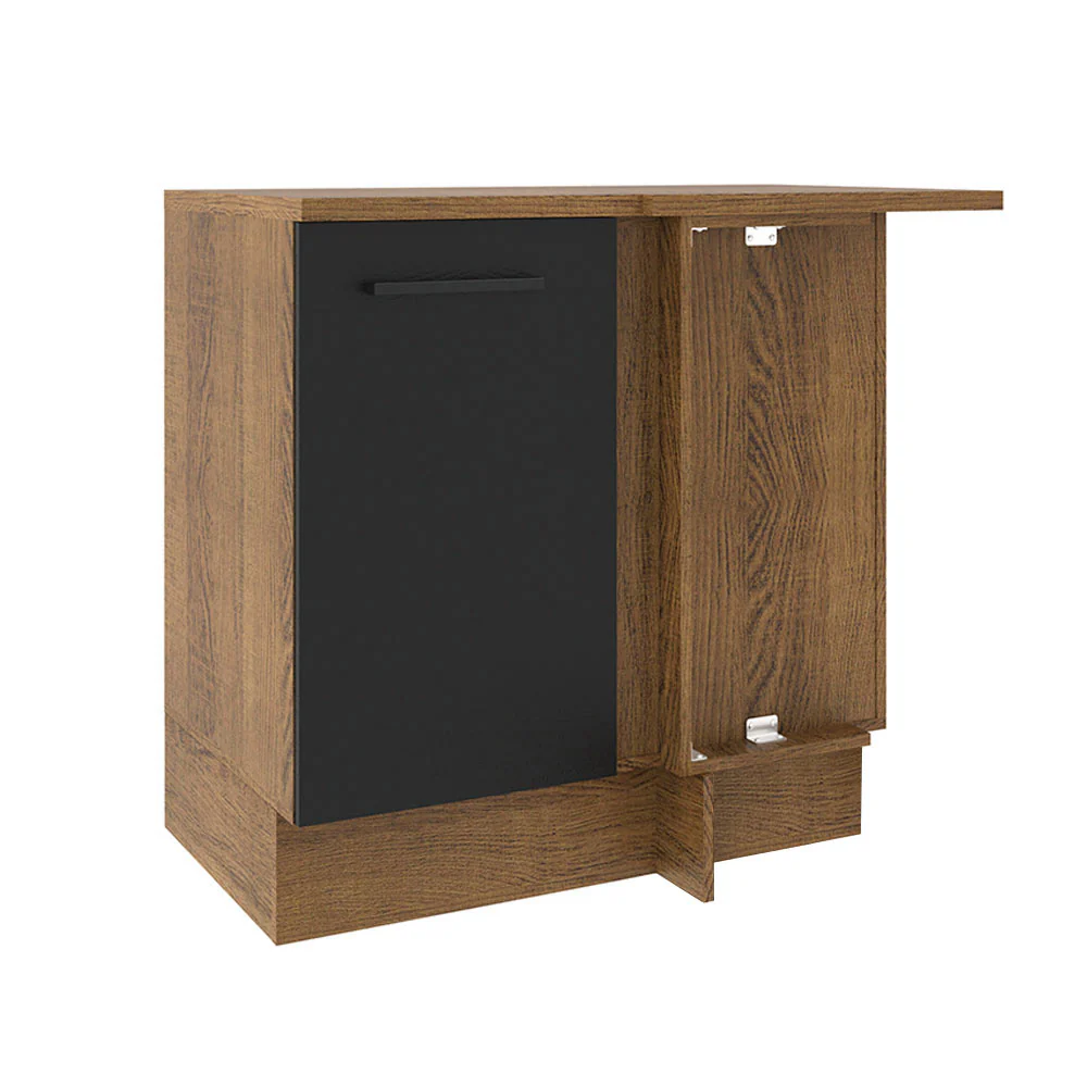 Bajo Mesada Cocina Esquinera 1 Puerta 60 cm Profundidad (Con Mesada) Marrón/Negro Agata Madesa - Image 2