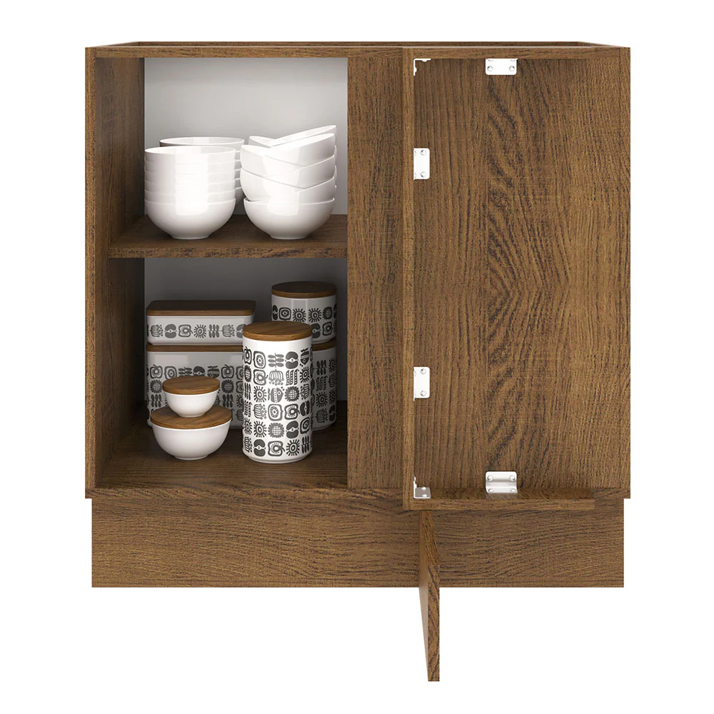 Bajo Mesada Cocina Esquinera 1 Puerta 60 cm Profundidad (Sin Mesada) Marrón/Crema Agata Madesa - Image 6