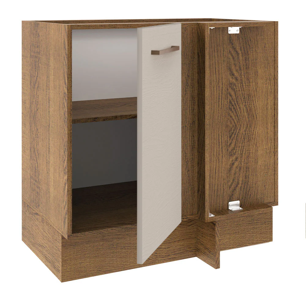 Bajo Mesada Cocina Esquinera 1 Puerta 60 cm Profundidad (Sin Mesada) Marrón/Crema Agata Madesa - Image 7