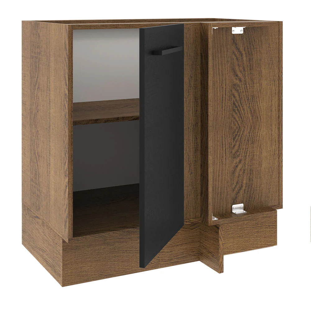 Bajo Mesada Cocina Esquinera 1 Puerta 60 cm Profundidad (Sin Mesada) Marrón/Negro Agata Madesa - Image 7