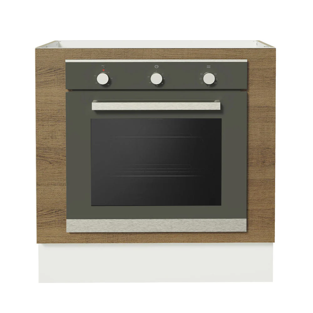 Bajo Mesada Cocina para Horno Empotrado 80 x 60 cm Sin Mesada Blanco/Marrón Glamy, Stella Madesa - Image 6