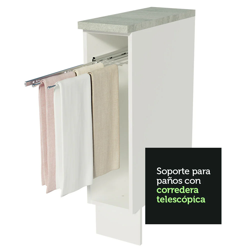 Bajo Mesada Repassador 20 x 60 cm (Con Mesada) para Cocinas Blanco Madesa - Image 4