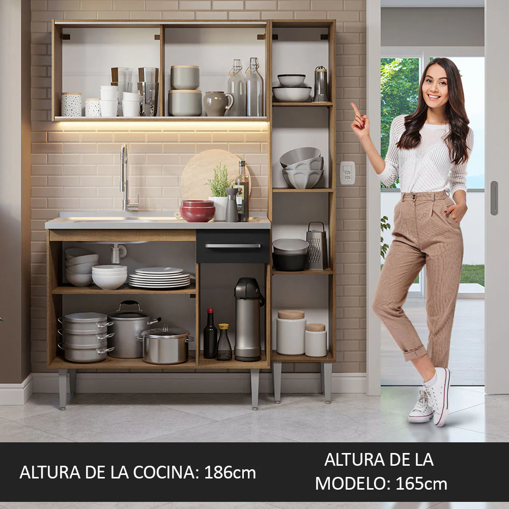 Combo de Cocina 137cm Con Bacha de acero inoxidable Emilly Madesa 07 - Image 5