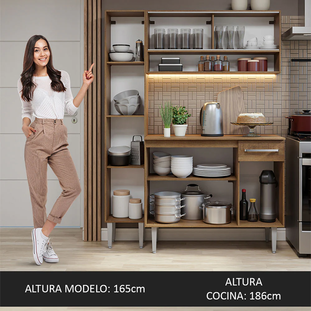 Combo de Cocina 137cm Sin Mesón De Acero Emilly Madesa 09 - Image 4