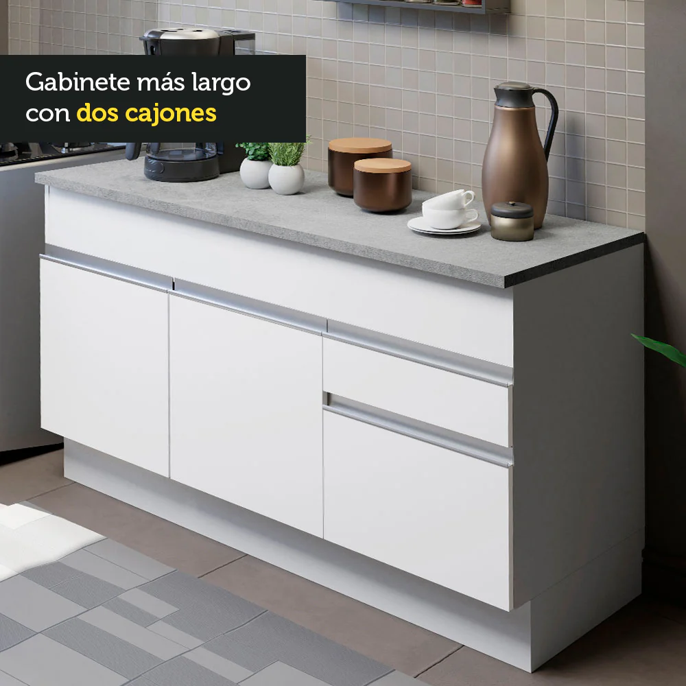 Combo de Cocina 150cm Glamy Madesa Blanco - Image 6