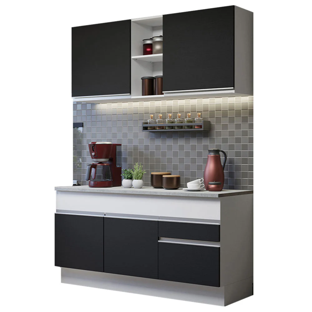 Combo de Cocina 150cm Madesa Glamy Blanco/Negro 01 - Image 3