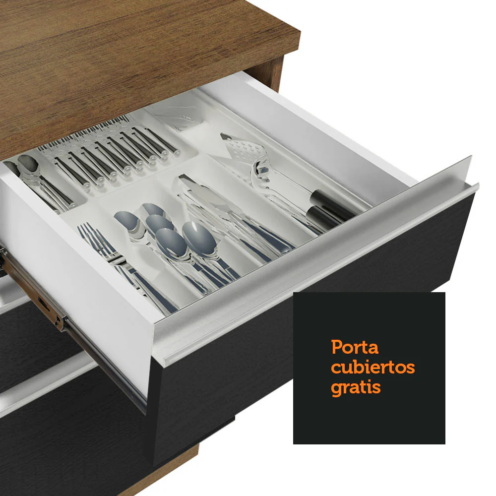 Combo de Cocina 180cm Madesa Glamy Marrón/Negro 07 - Image 7