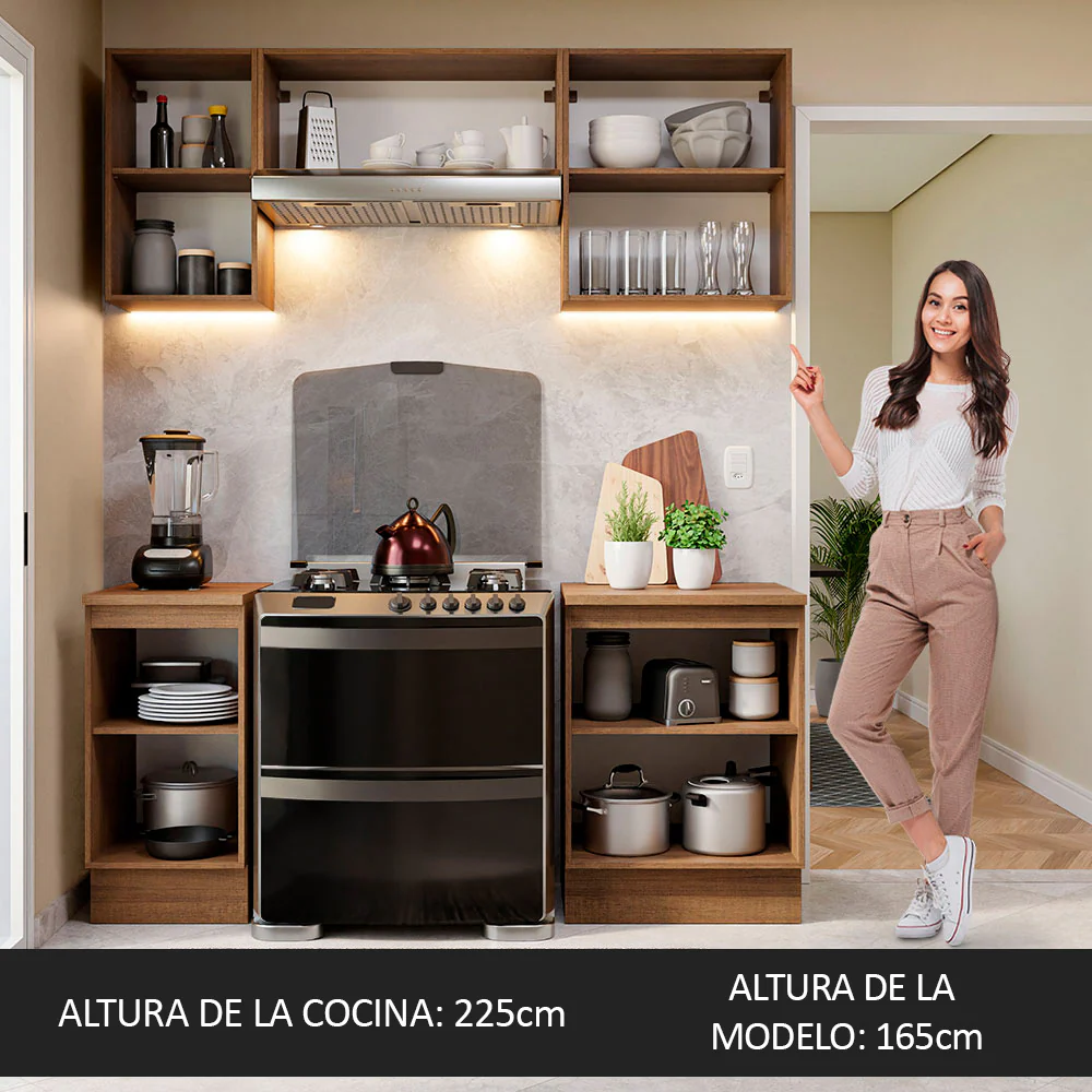 Combo de Cocina 180cm Madesa Glamy Marrón/Negro 12 - Image 6