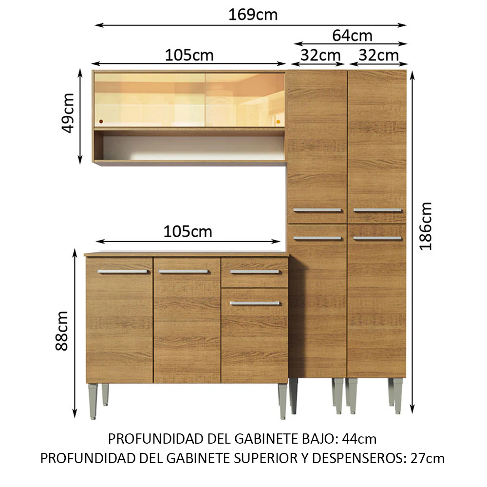 Combo de Cocina 169cm Emilly Winter Madesa 08 - Image 2