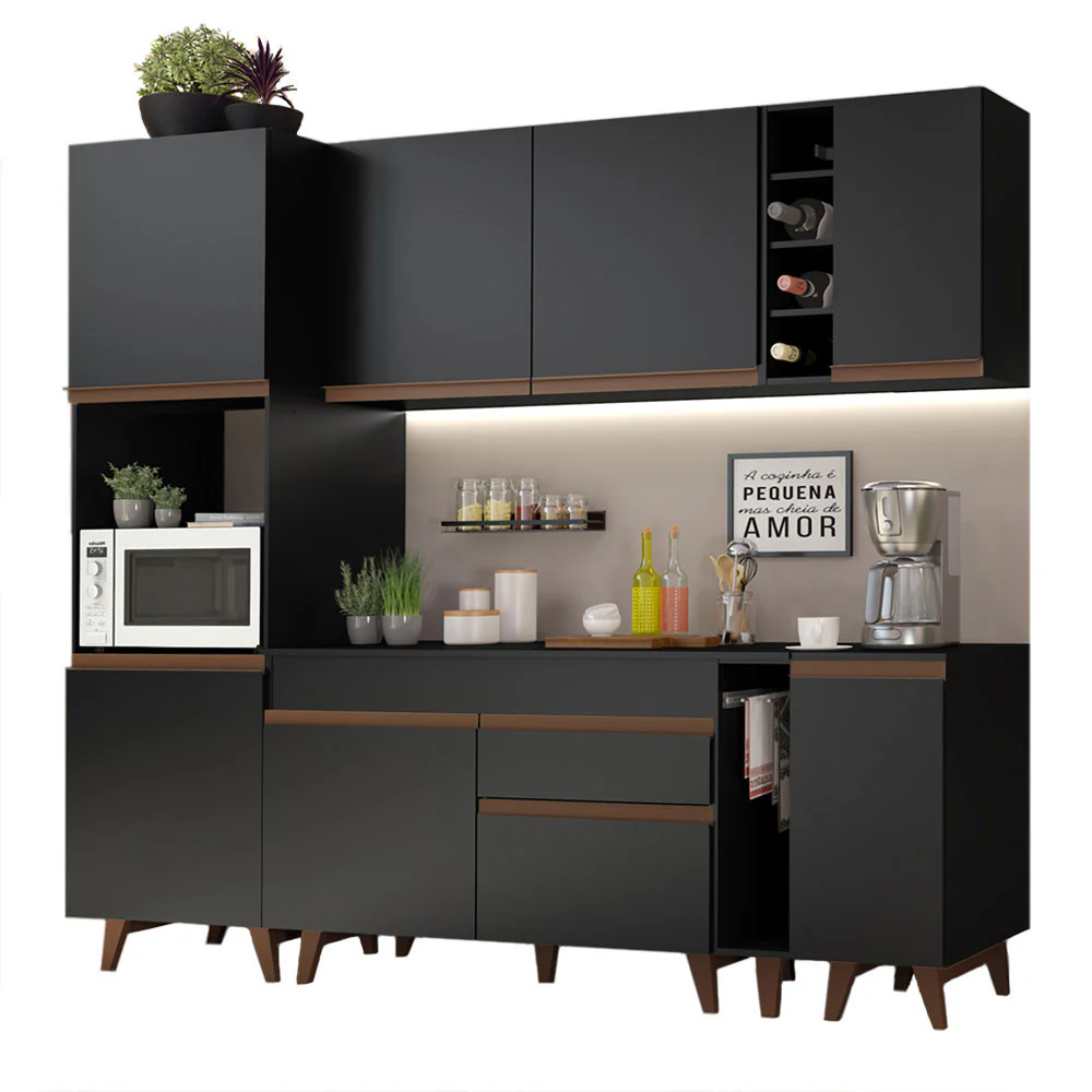 Combo completo de Cocina 235cm Negro Reims Madesa 02 - Image 3