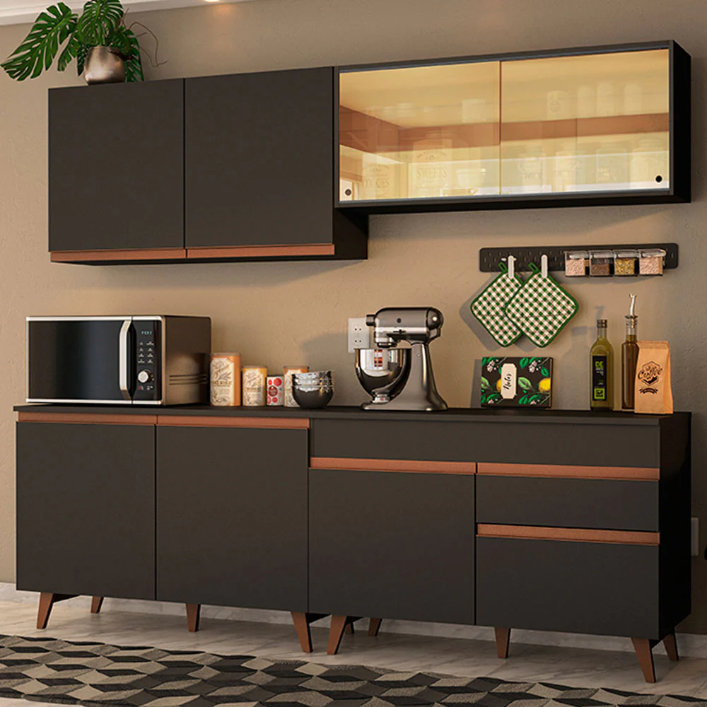 Combo completo de Cocina 240cm Negro Reims Madesa 01