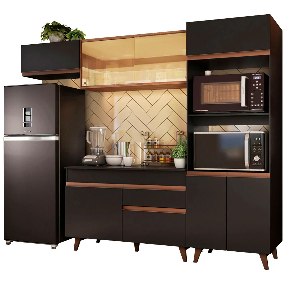 Combo completo de Cocina 260cm Negro/Marrón Reims Madesa 01 - Image 3
