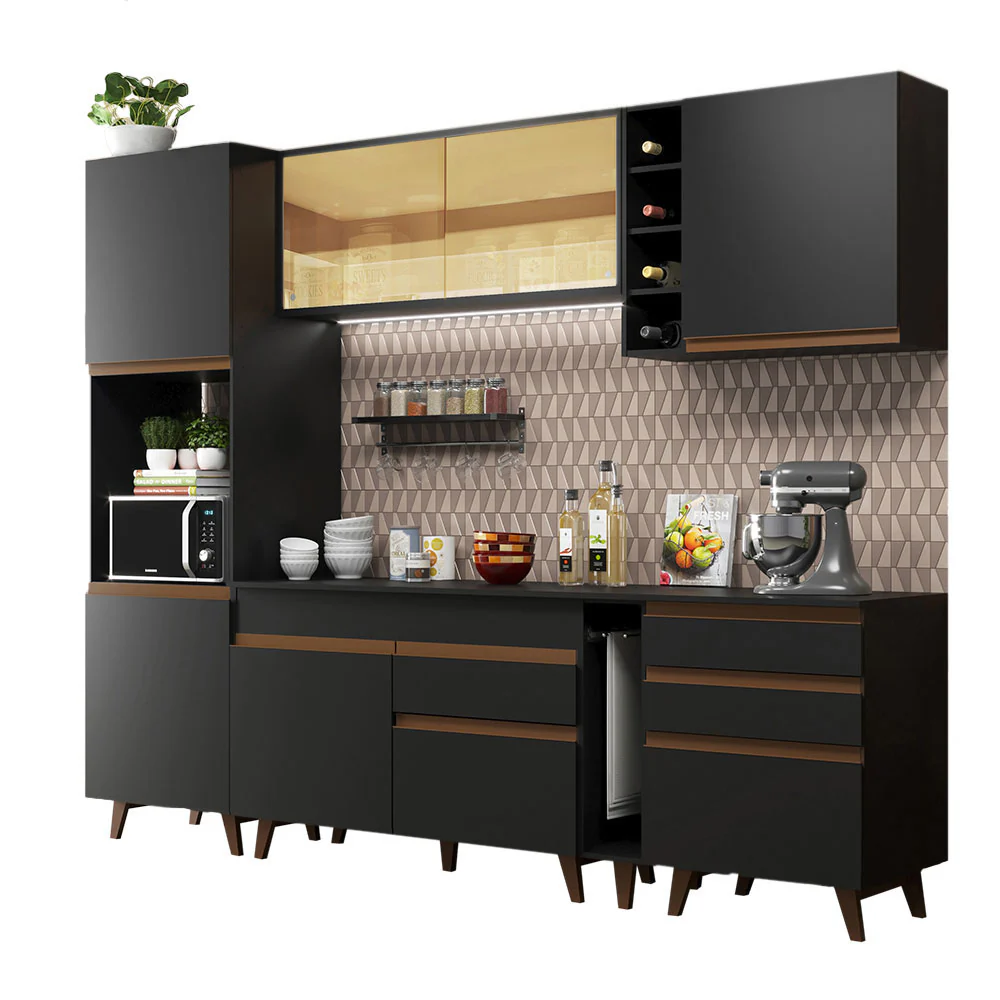 Combo completo de Cocina 260cm Negro Reims Madesa 04 - Image 3