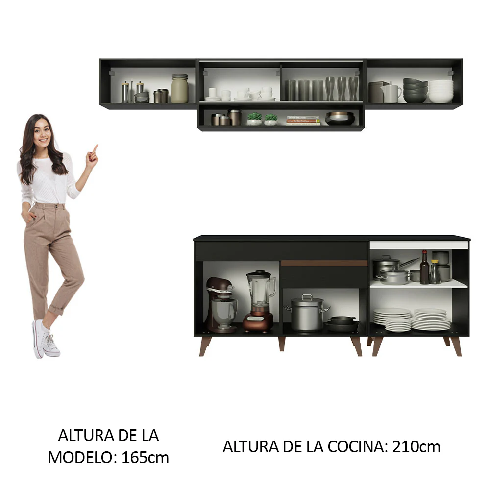 Combo completo de Cocina 260cm Negro Reims Madesa 11 - Image 5
