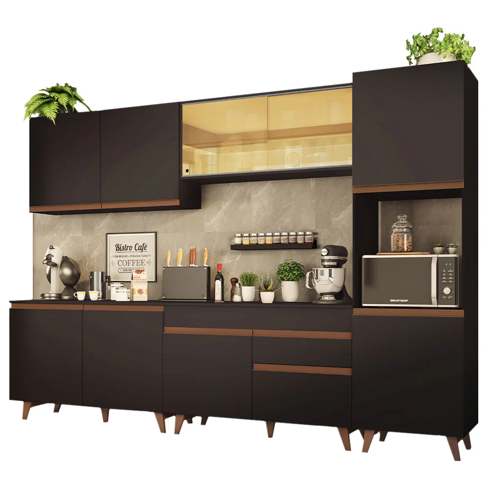 Combo completo de Cocina 300cm Negro Reims Madesa 01 - Image 3
