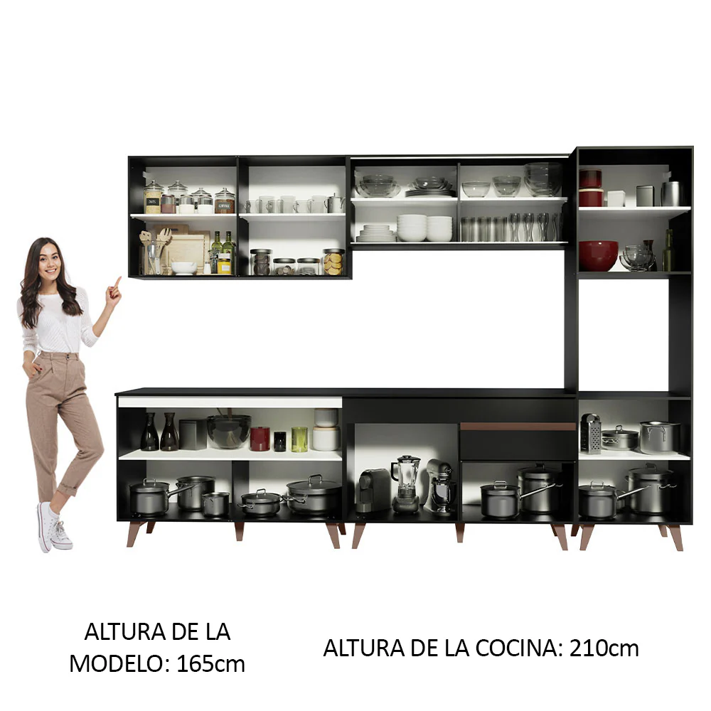 Combo completo de Cocina 300cm Negro Reims Madesa 01 - Image 5