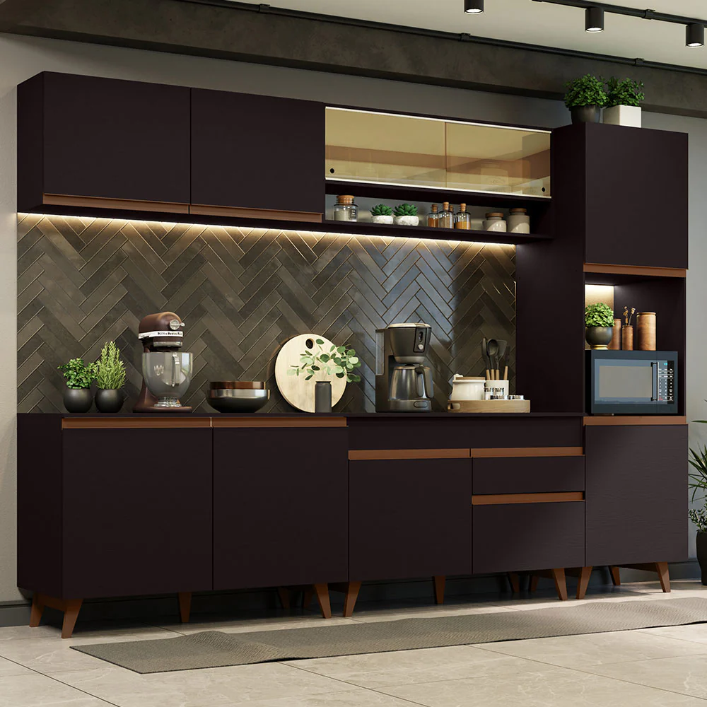 Combo completo de Cocina 300cm Negro Reims Madesa 02