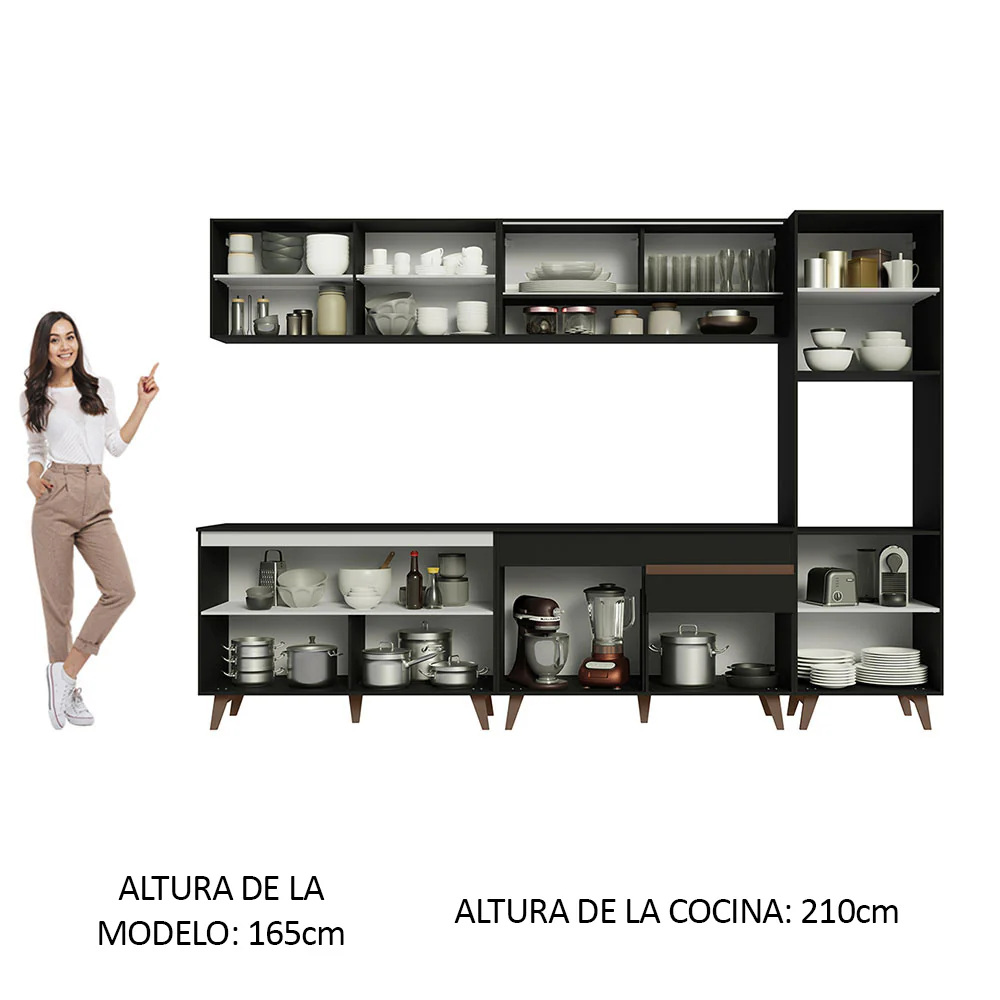 Combo completo de Cocina 300cm Negro Reims Madesa 02 - Image 5