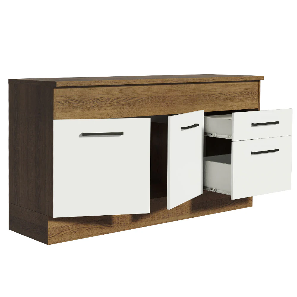 Bajo Mesada de 150 cm con 2 puertas y 2 cajones (con mesada) Agata Marrón/Blanco - Image 5