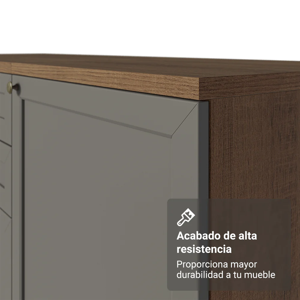 Bajo Mesada para Bacha 120 cm 2 Puertas 3 Cajones (Sin Mesada) Marrón/Gris Vik Madesa - Image 9