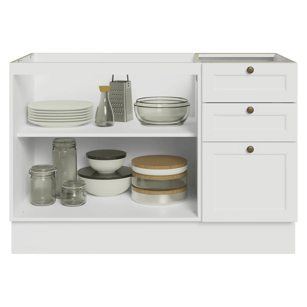 Bajo Mesada Cocina 120 x 60 cm 2 Puertas 3 Cajones (Sin Mesada) Blanco Vik Madesa - Image 4