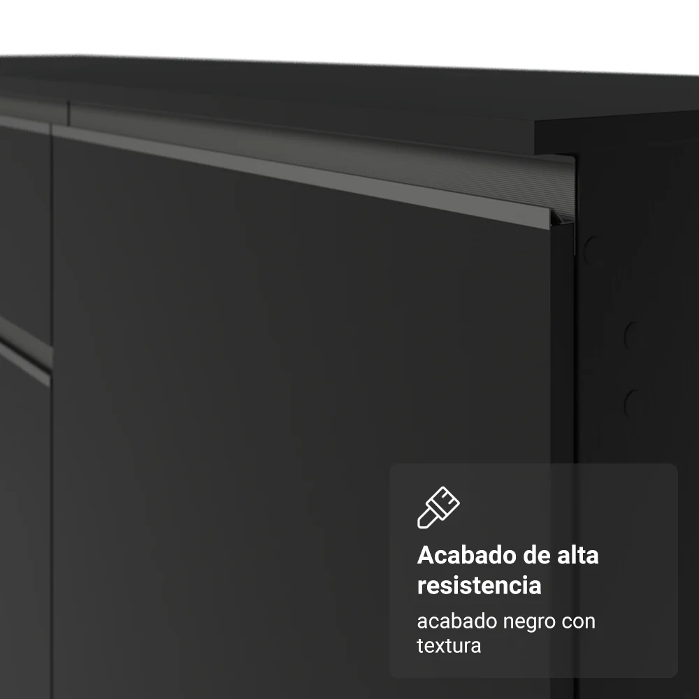 Bajo Mesada de Cocina 120 cm 2 Puertas Flotante Negro Nice Madesa - Image 7