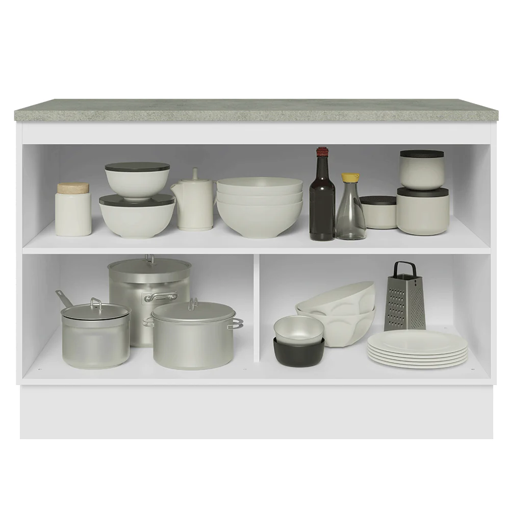 Bajo Mesada de Cocina 120 cm 2 Puetas Blanco/Gris Lux Madesa - Image 5