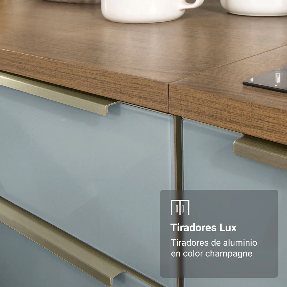 Bajo Mesada de Cocina 120 cm 2 Puetas (Con Mesada) Marrón/Gris Lux Madesa - Image 7