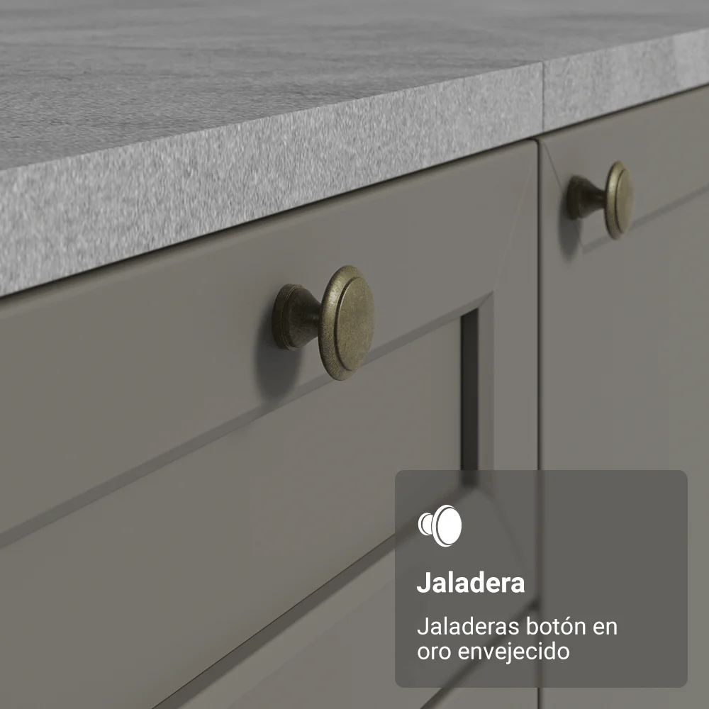 Bajo Mesada Cocina 120 x 60 cm 2 Puertas 3 Cajones (con Mesada) Blanco/Gris Vik Madesa - Image 6