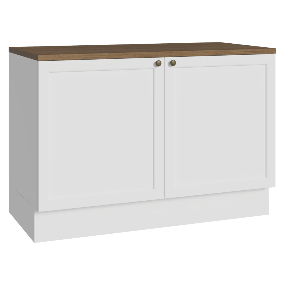 Bajo Mesada Cocina 120 x 60 cm 2 Puertas (con Mesada) Blanco/Marrón Vik Madesa