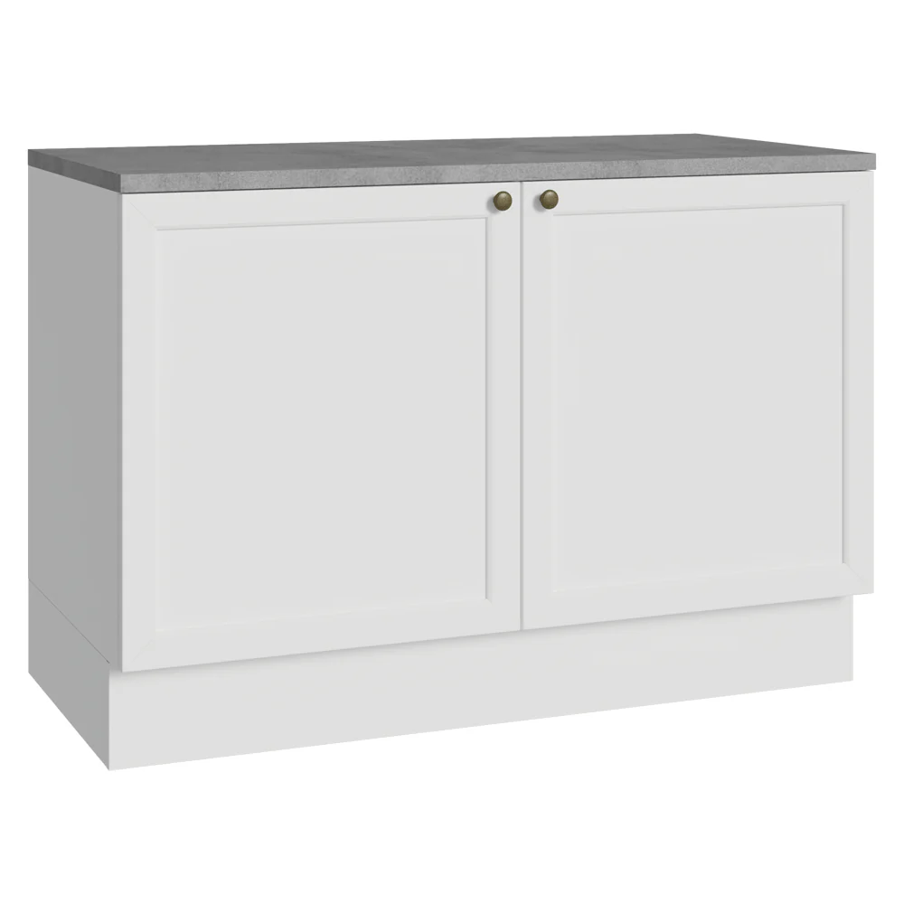 Bajo Mesada Cocina 120 x 60 cm 2 Puertas (con Mesada) Blanco Vik Madesa