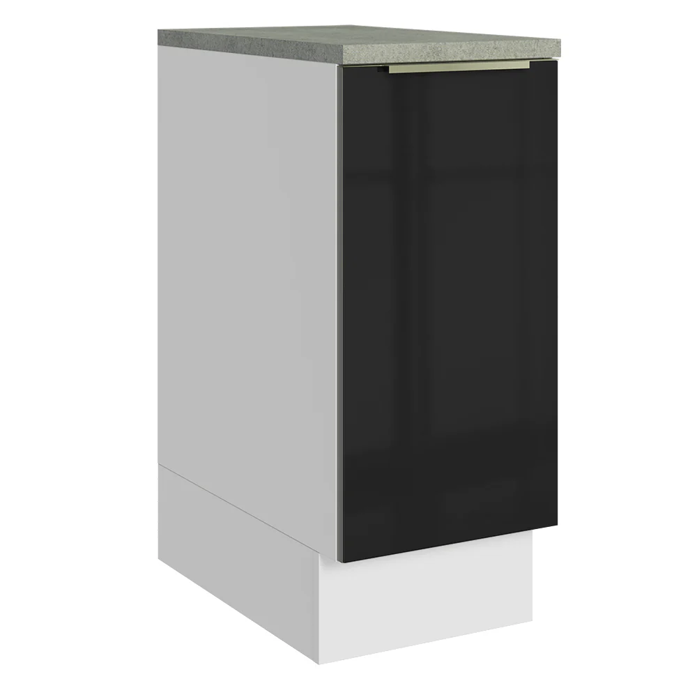 Bajo Mesada de Cocina 35 cm 1 Puerta Blanco/Negro Lux Madesa