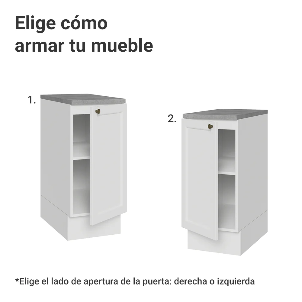 Bajo Mesada de Cocina 35 cm 1 Puerta Blanco Vik Madesa - Image 4