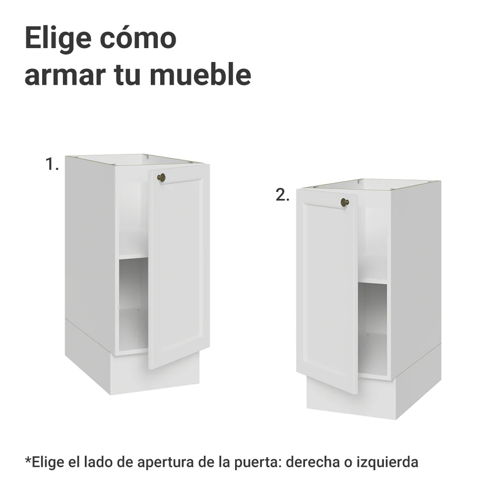 Bajo Mesada de Cocina 35 x 60 cm 1 Puerta (Sin Mesada) Blanco Vik Madesa - Image 4